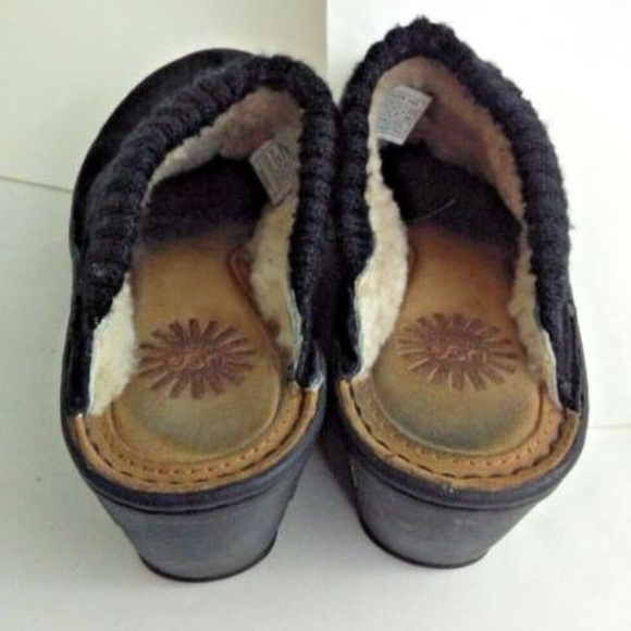 UGG Australia Gael Wedge Mules Black Size 7 - Picture 4 of 8